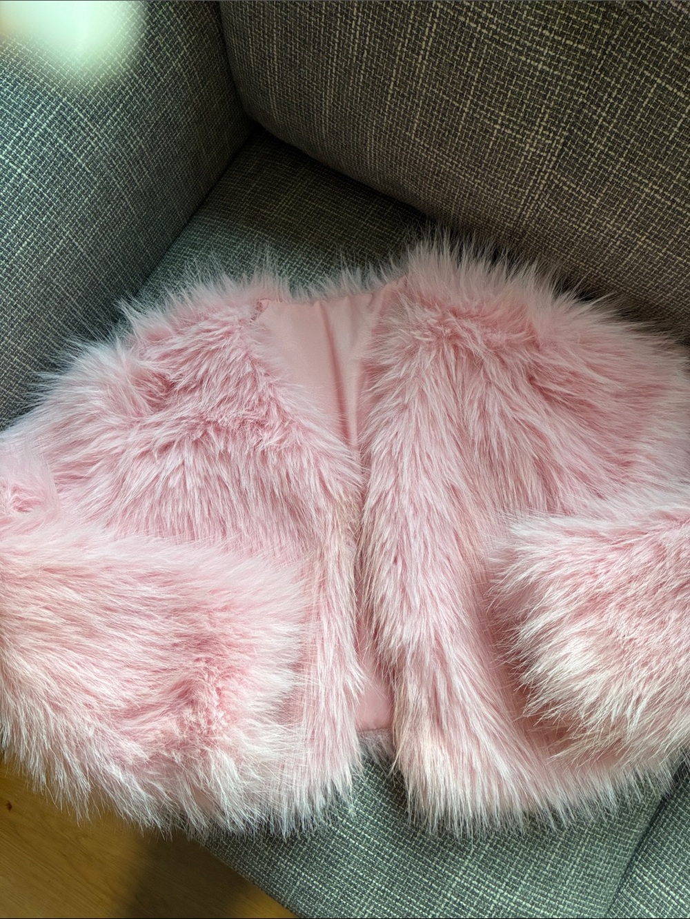 Soft Pink Faux Fur Shrug